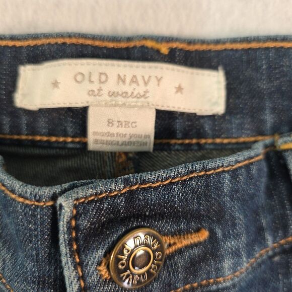 Old Navy At Waist Cropped Capri Jeans Women's size 8 Stretch Peddle Pushers - Picture 4 of 10